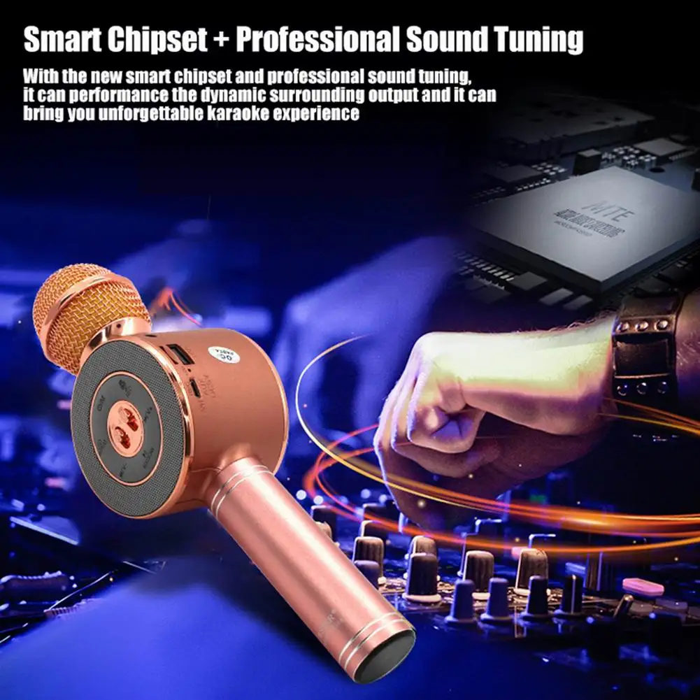 Для Мобильный телефон Беспроводной Bluetooth Live стерео микрофон Микрофон для караоке