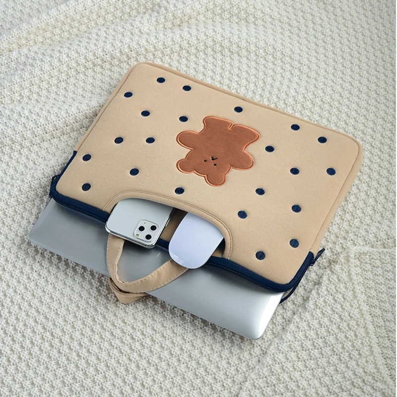 cute bear laptop sleeves 11 6 12 13 14 15 15 6 inch cover laptops carrying bags for macbook air pro 13 a2337 pc lenovo magicbook free global shipping