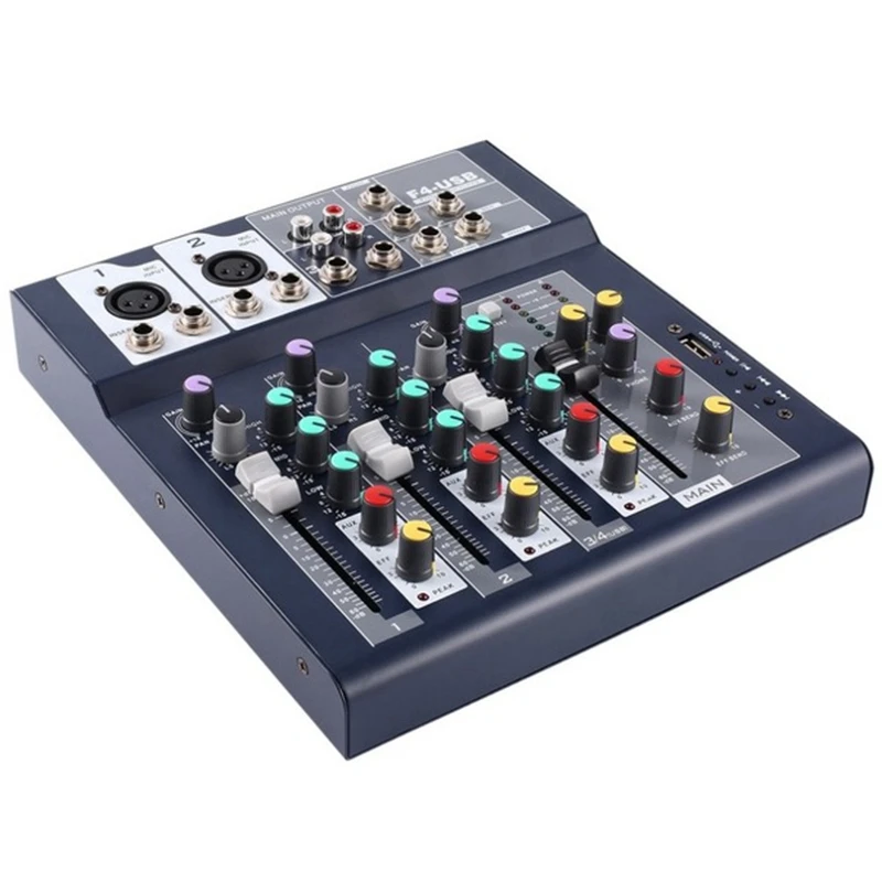 Hot 3C-F-4 4 Channel Professional Live Mixing Studio Audio Sound Console Network Anchor Portable Device Vocal Effect Proc | Электроника