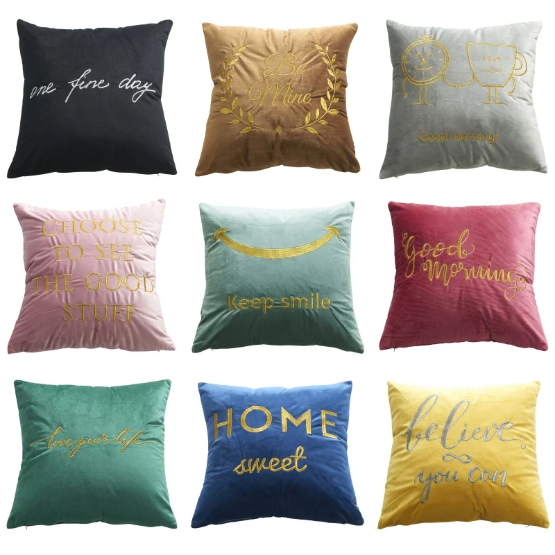 Бытовая модная Подушка с вышивкой чехол удобная квадратная подушка для