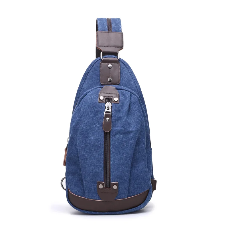 

Men Chest Bag Canvas Simple Outdoor Large Capacity Bag Casual Crossbody Bag Breathable