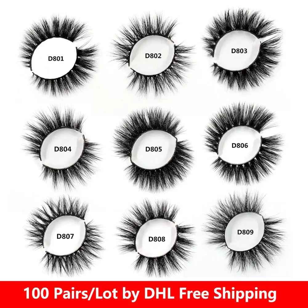 100 пар/лот накладные ресницы 3D норковые ручной работы безжалостные макияж ресниц