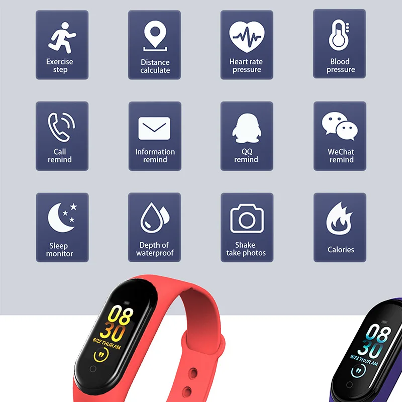 Водонепроницаемый смарт-браслет Smart Band IP67 фитнес-трекер кровяного давления