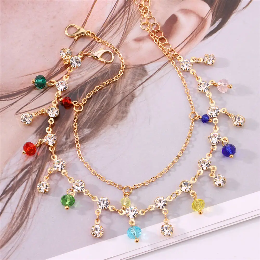 Мода смайлик с клипсами Дурной глаз красочные крошечные бусины кулон ножные