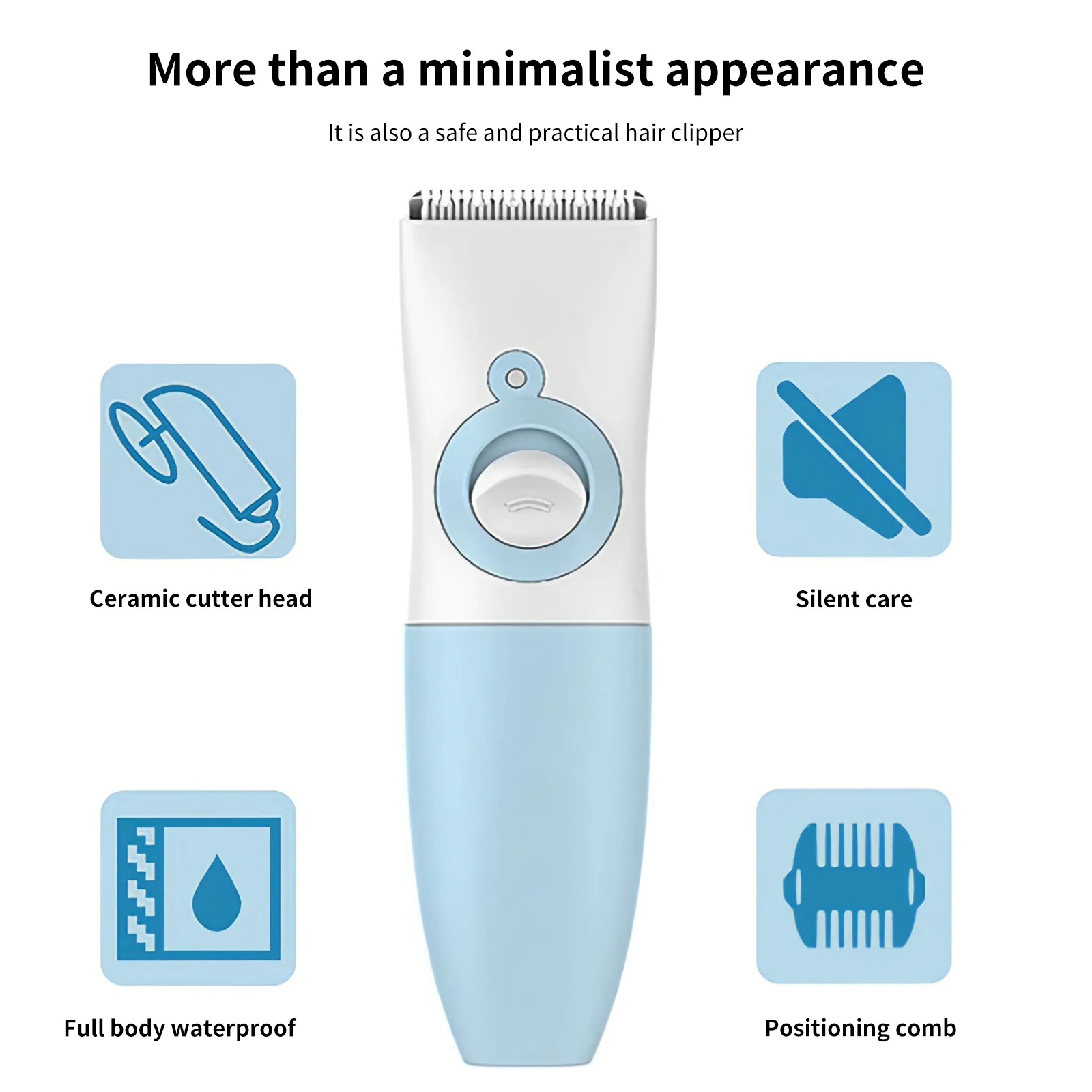 

USB Baby Electric Hair Trimmer 320mAh Battery White Baby Hair Clipper IPX7 Waterproof R-Angle Ceramic Steel Razor Baby Hair