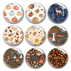 Ручная работа, спасибо, день осени, тыква, лист, круглая фотография, Стеклянные Кабошоны, демонстрация, плоская задняя сторона, сделай сам, изготовление ювелирных изделий