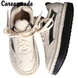 CareaymadeЖенская обувь из натуральной кожи Весенняя новая обувь Mori girl на толстой подошве обувь для отдыха ручной работы с круглым носком