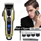 Профессиональная аккумуляторная машинка для стрижки волос Kemei T-Outliner, триммер для бороды, беспроводная