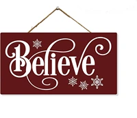 believe sign wood christmas decorations signs wooden wall art decor wreath door hanger hanging ornament porch gift