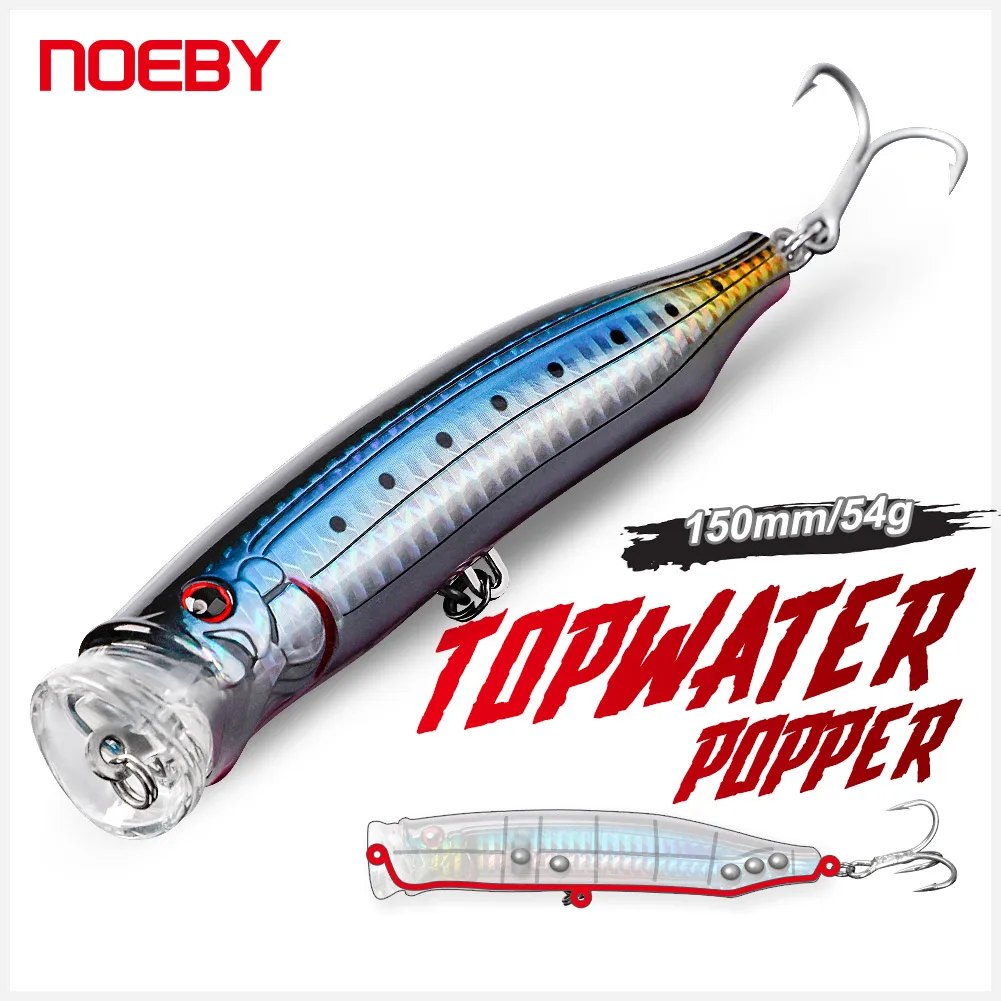

Приманка-Поппер NOEBY, 100 мм/19 г, 120 мм/29 г, 150 мм/54 г