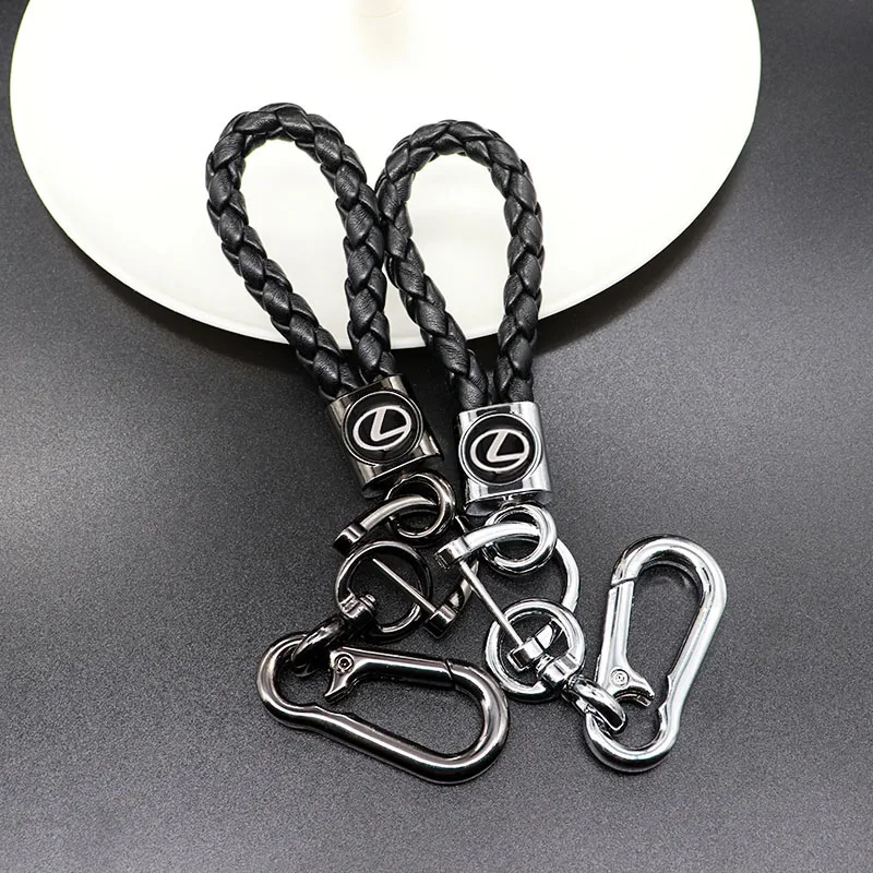 

Metal car keyring Braided rope Men's Keychain Keyfob For Car Accessories Gift 360rotating design Apply to LEXUS-logo