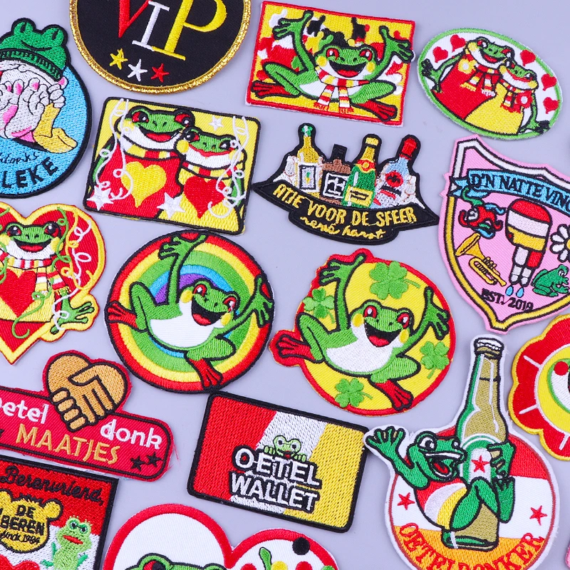 

Prajna Oeteldonk Full Embroidered Frog Carnival For Netherland Iron On Embroidered Clothes Patches For Clothing Garment Stickers