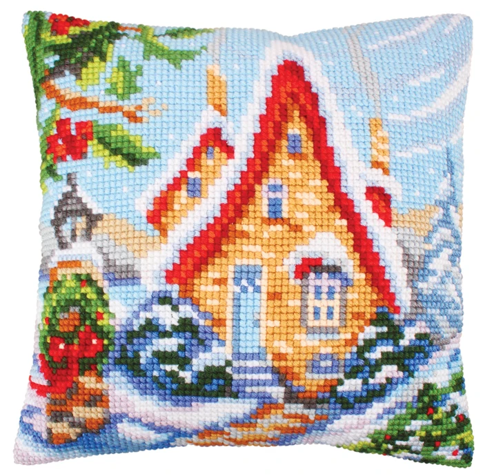 

Latch Hook Cushion Kits ball Pillows Wedding Snow Home Decoration Kits for Embroidery Unfinished Latch Hook Pillow Case