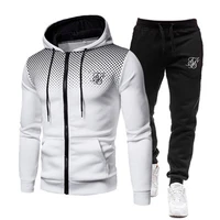 mens hoodie suit fashion sik silk brand print autumn casual hoodiepants men suit sports two piece men clothes sportswear sets
