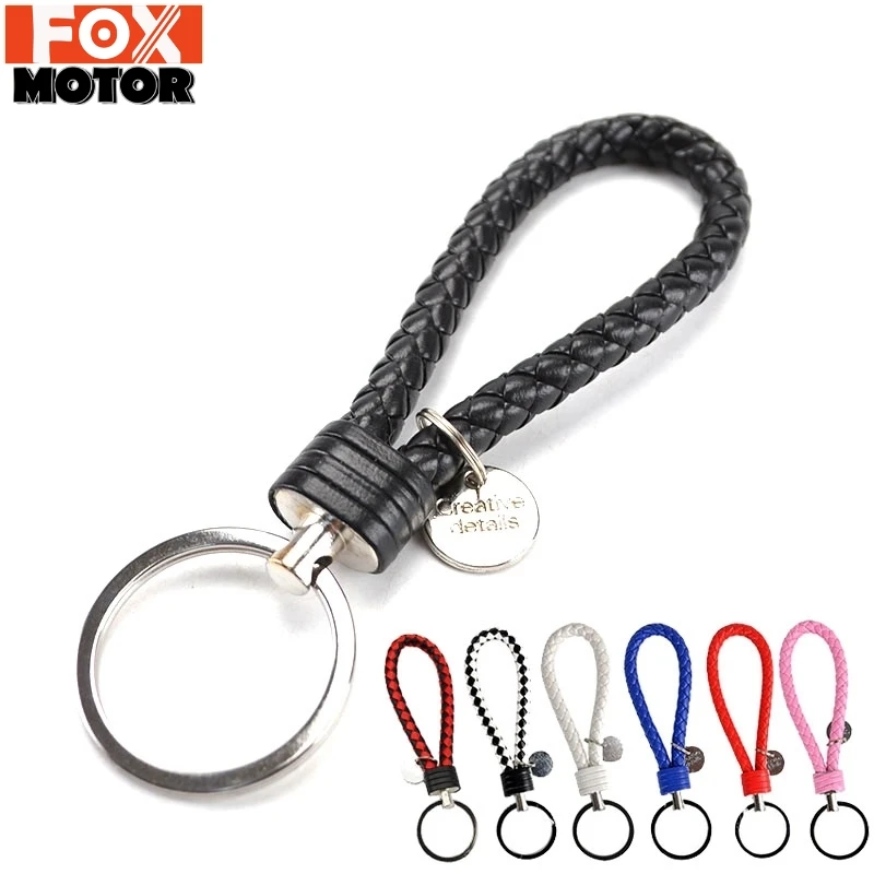 Кожзам авто дистанционный Плетеный для ключей ремень плетение веревка брелок
