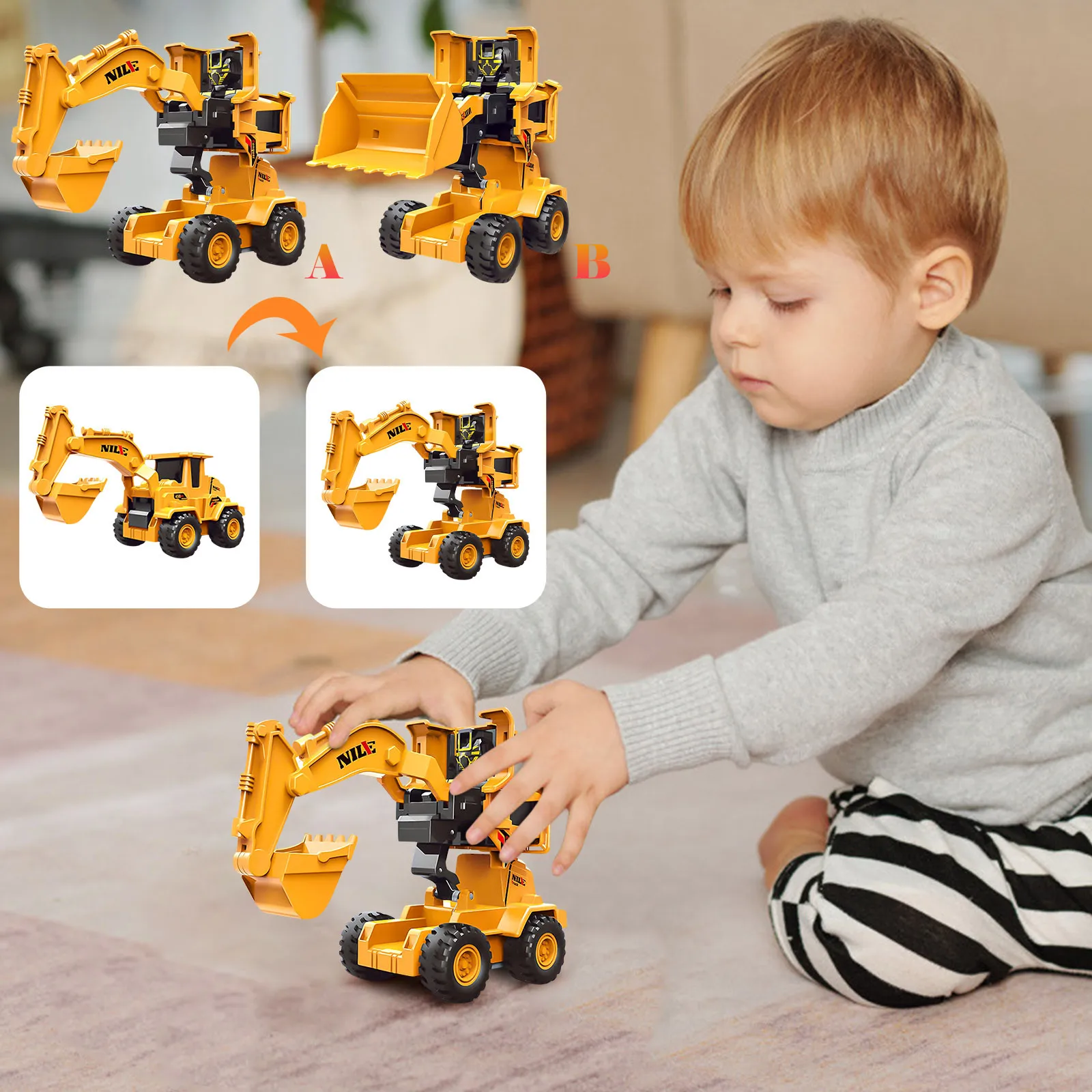 

Деформируемый экскаватор, детские игрушки, Инженерная техника, самосвалы, игрушечные автомобили, имитация автомобилей, детский подарок на ...