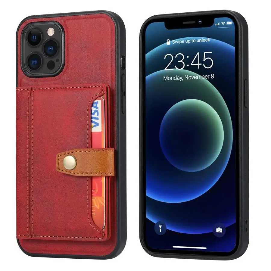 

Magnetic Leather Wallet Case With Card Slots Flip Case Cover For IPhone 13 11 12 Mini Pro XR XS Max X XR 6S 7 8 Plus SE 2020