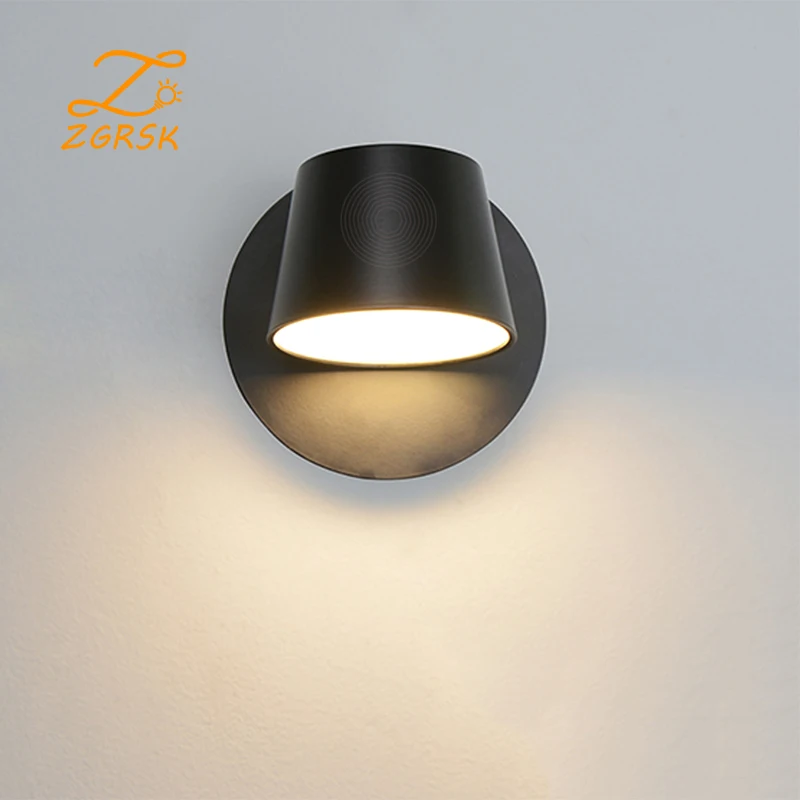 

Led Indoor Wall Lamps 5W Bedroom Bedside Stair Wall Light Fixture Black White 350-degree Rotatable Nordic Modern Wall Sconce