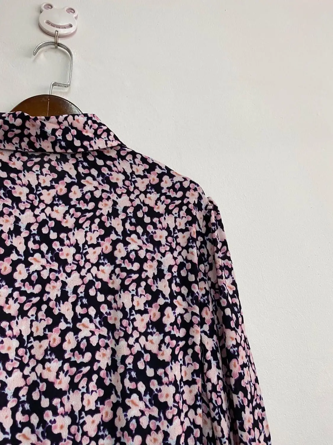 

Women Turn-down Collar Dress Long Sleeve Pleated Flower Print Casual Dresses with Buttons 2020 New
