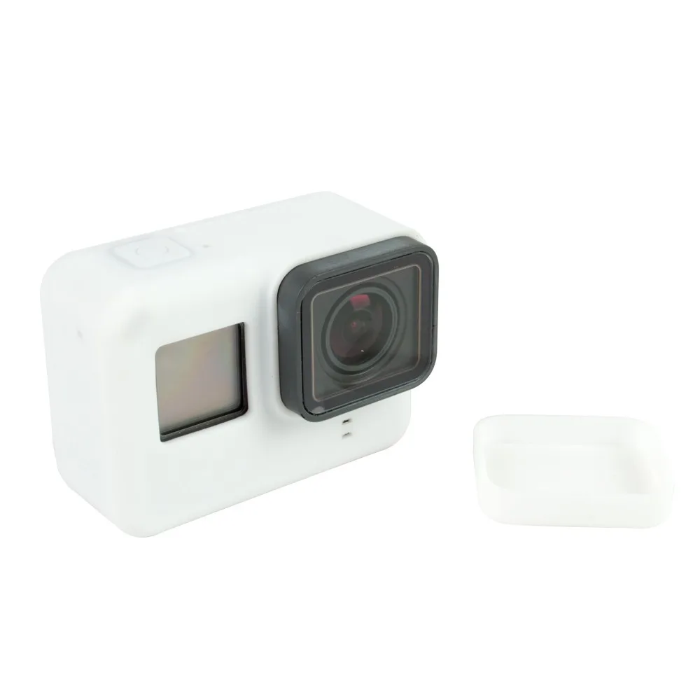 LANBEIKA для Gopro Hero 6 5 7 черный силиконовый резиновый чехол Защитный Мягкий чехол для Gopro аксессуары комплекты Go Pro Hero 6 5 - Цвет: Белый цвет