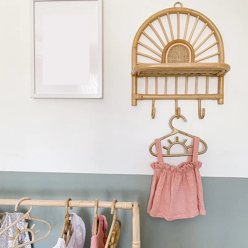 Вешалка из ротанга 3 шт. органайзер для детской одежды вешалка крючок шляпы