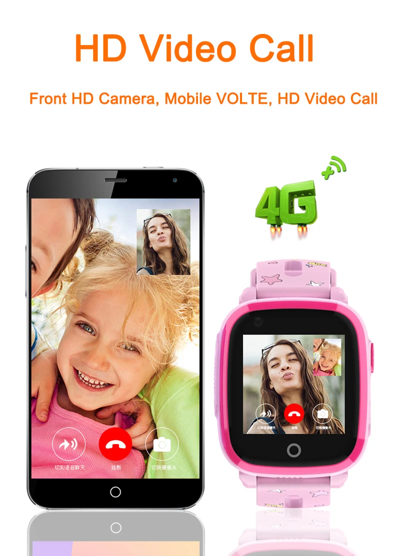 696 DF33Z Waterproof 4G Child Smart Watch Camera GPS WIFI Students Kids Children Smartwatch SOS Video Call Monitor Tracker DF33