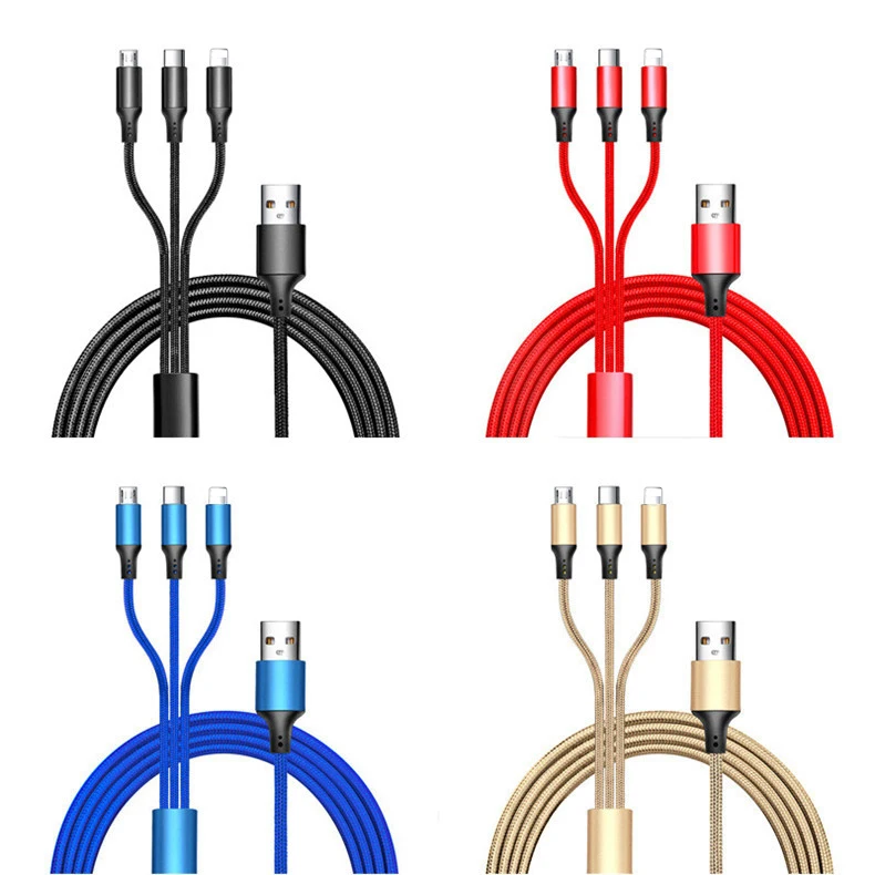 NOHON 3 в 1 USB кабель для iPhone XS Max XR Lightning Кабель для мобильного телефона Micro usb type C зарядный кабель для Xiaomi зарядное устройство Шнур