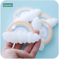 bopoobo 10pc silicone rainbow chewable bpa free rodent teething tiny rod baby teethers food grade silicone teether baby products