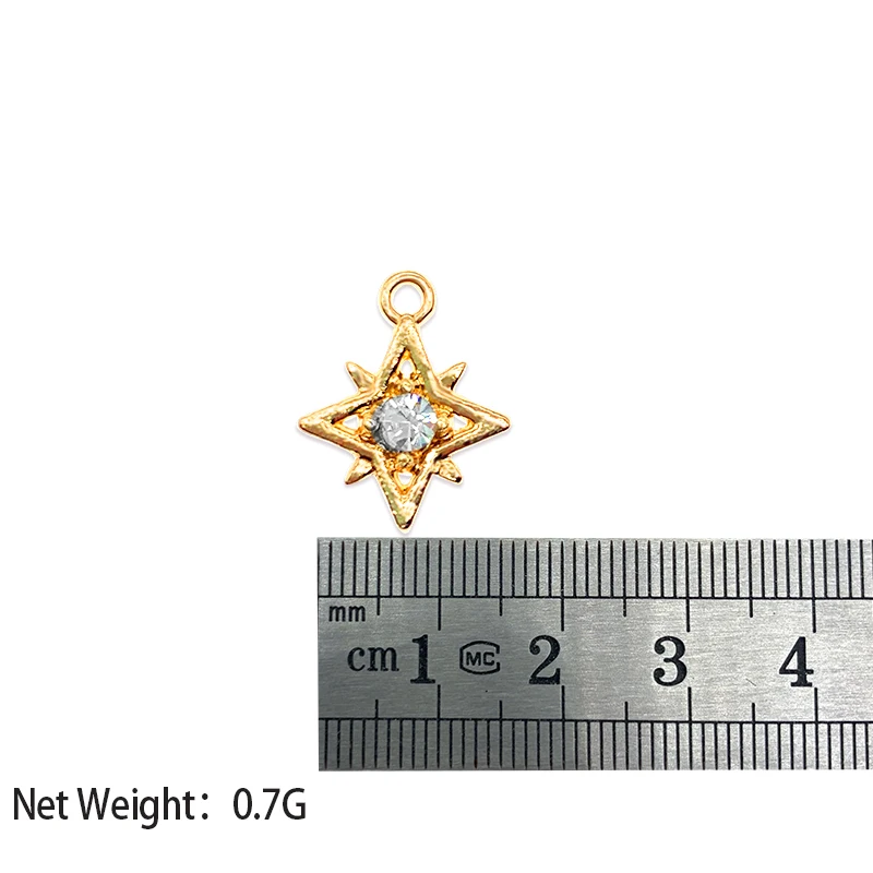 

10Pieces Charms 2 Colors Shiny Rhinestone Crystal Stars Metal Pendants For Earrings Necklace Handmade DIY Jewelry Accessories