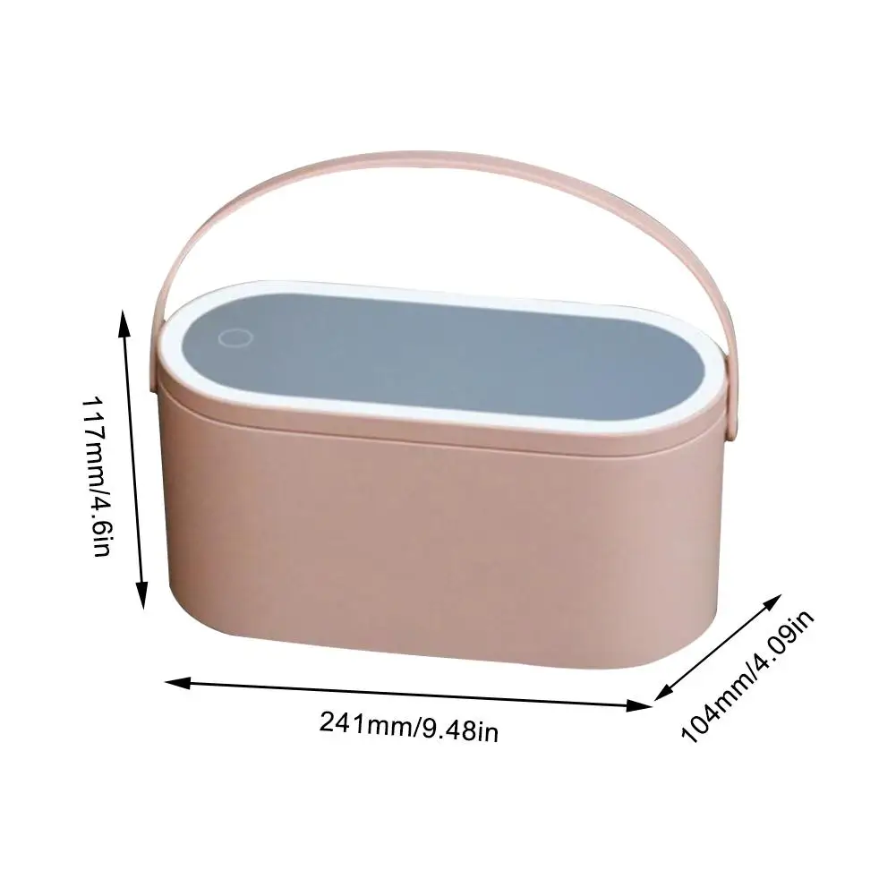 Travel Makeup Tools Case With LED Lights Mirror Creative 2 In 1 Cosmetics Organizer Portable Tool Storage Box | Красота и здоровье