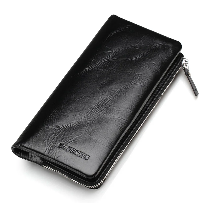 

Men Wallets Leather Genuine With Coin Pocket Luxury Brand Cell Phone Purse Long Male Clutch Bag Money Card Holder
