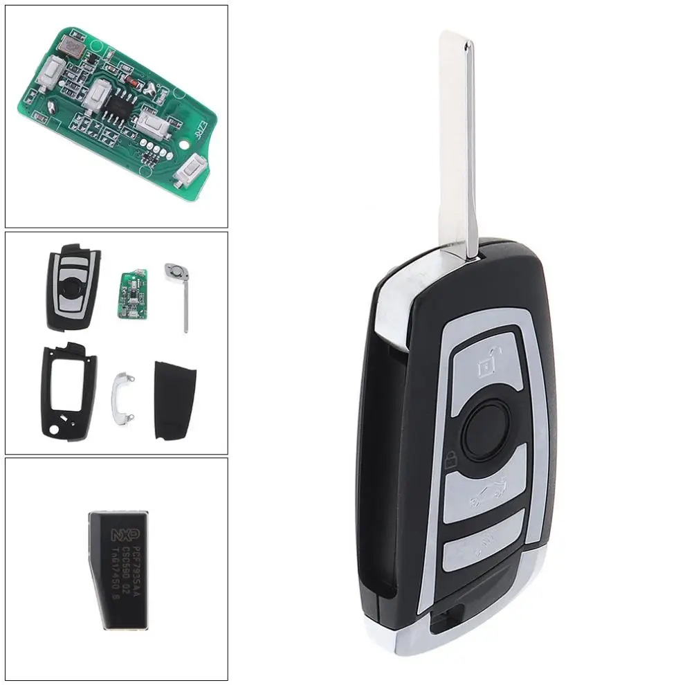 Uncut Флип дистанционный ключ брелок от машины оболочки ID44 PCF7935 чип HU92 лезвия