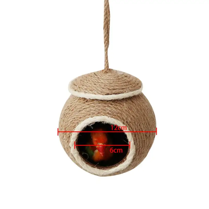 

Dorakitten 1pc Squirrel Bed Creative Hemp Woven Hanging Hamster Bed Cute Coconut Shape Pet Cave Nest Bed Pet Supplies