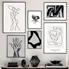 Абстрактные Фигурки изнутри искусство типографии ручная роспись на стену скандинавские постеры и принты настенные картины для гостиной