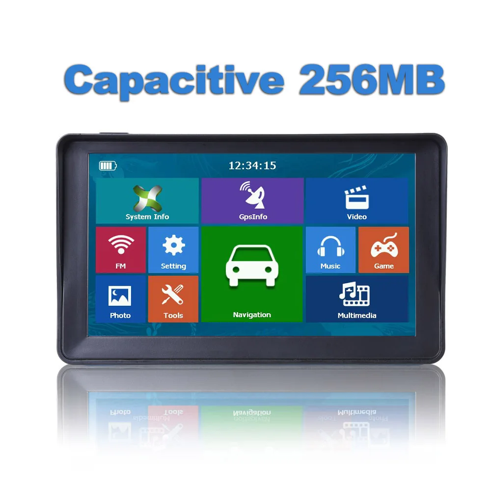 Capacitive 256MB 7066 Катарина 7 дюймов Солнцезащитный козырек 8G 256MB емкостный автомобильный gps-навигатор Bluetooth Европейская карта Автомобильная gps карта грузовика - Размер экрана, дюймов: Capacitive 256MB