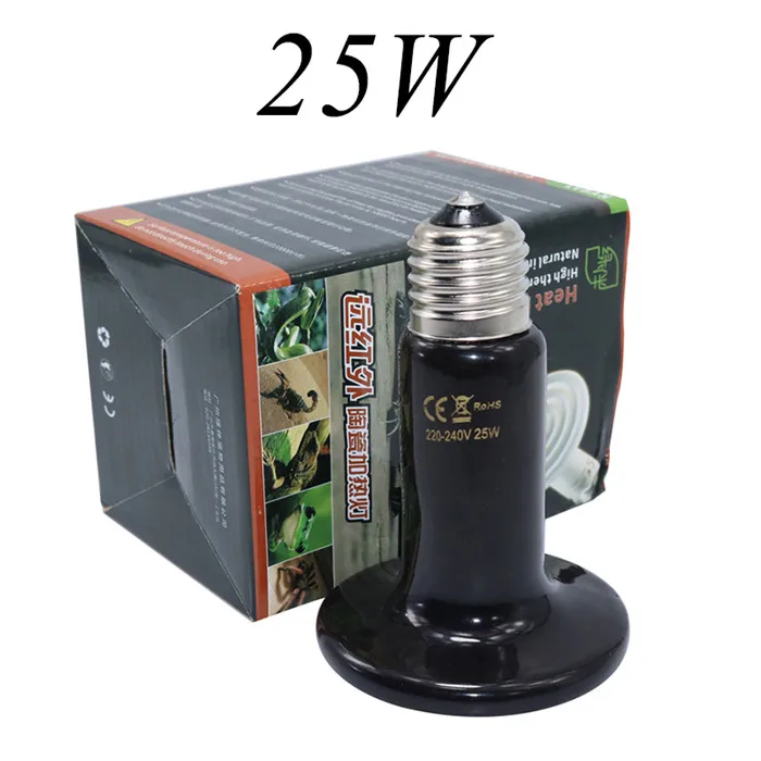25W 4pcs 4 шт культивирование керамическая изоляционная лампа керамическая тепловая лампа несветящаяся тепло 25~ 100 Вт сохраняет тепло для ящерицы для черепах, змей - Цвет: 25W 4pcs