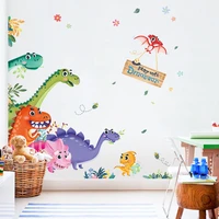 creative cute cartoon dinosaur child wall stickers for kids rooms boy bedroom wall decor self adhesive stickers decoration home