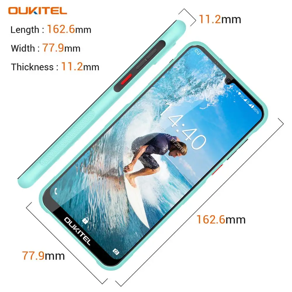Мобильный телефон OUKITEL Y1000 экран 6 08 дюйма 19 5: 9 на базе Android 0 MT6580P 2 Гб ОЗУ 32 ПЗУ