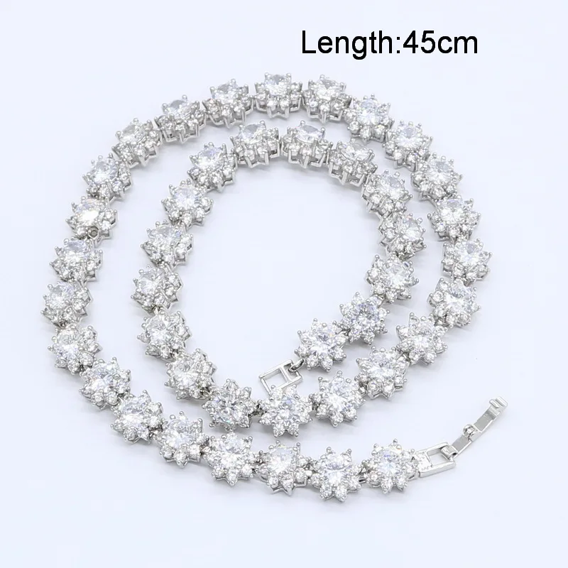 Женское Ожерелье серебряного цвета с голубым и белым цирконом свадебные