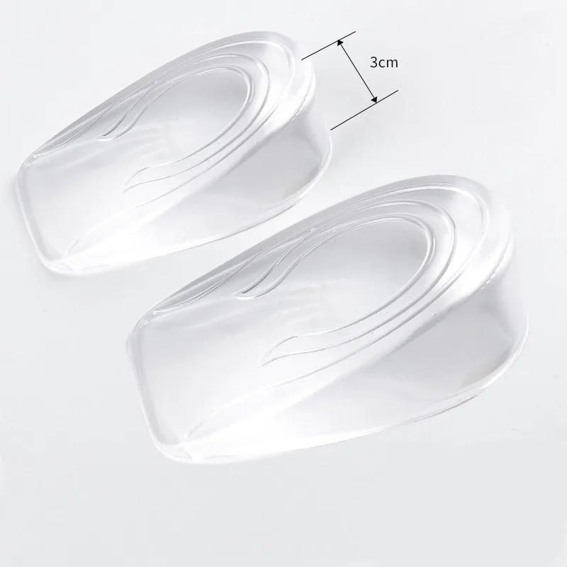 1Pair Unisex Height Increase Half Insoles Silicon Gel Women Men Comfortable Transparent Shoes Pad Cushion Inserts - Цвет: 3cm