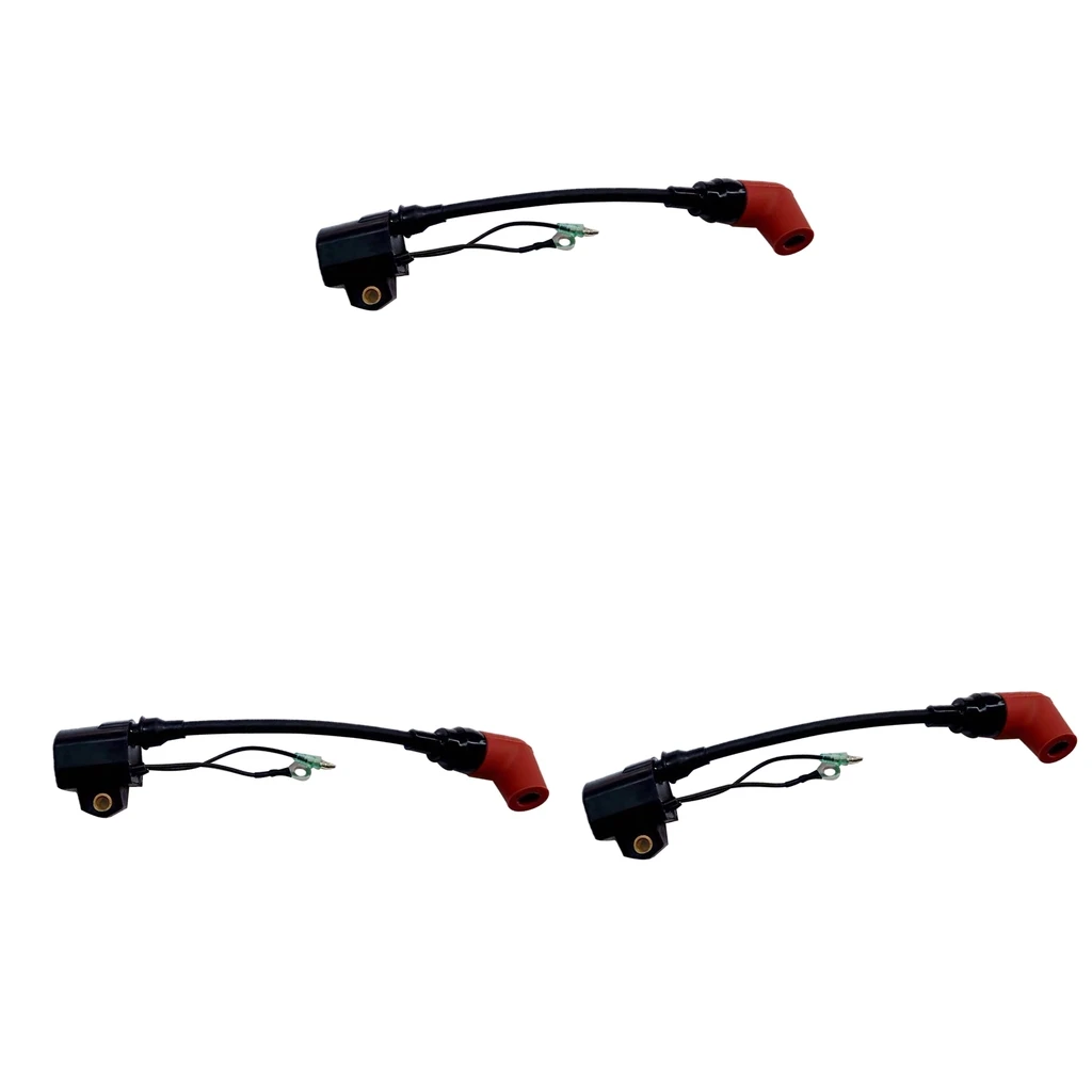 

Набор из 3 высококачественных катушек зажигания кабель зажигания для Yamaha 2-тактный 110hp-225hp подвесной, черный