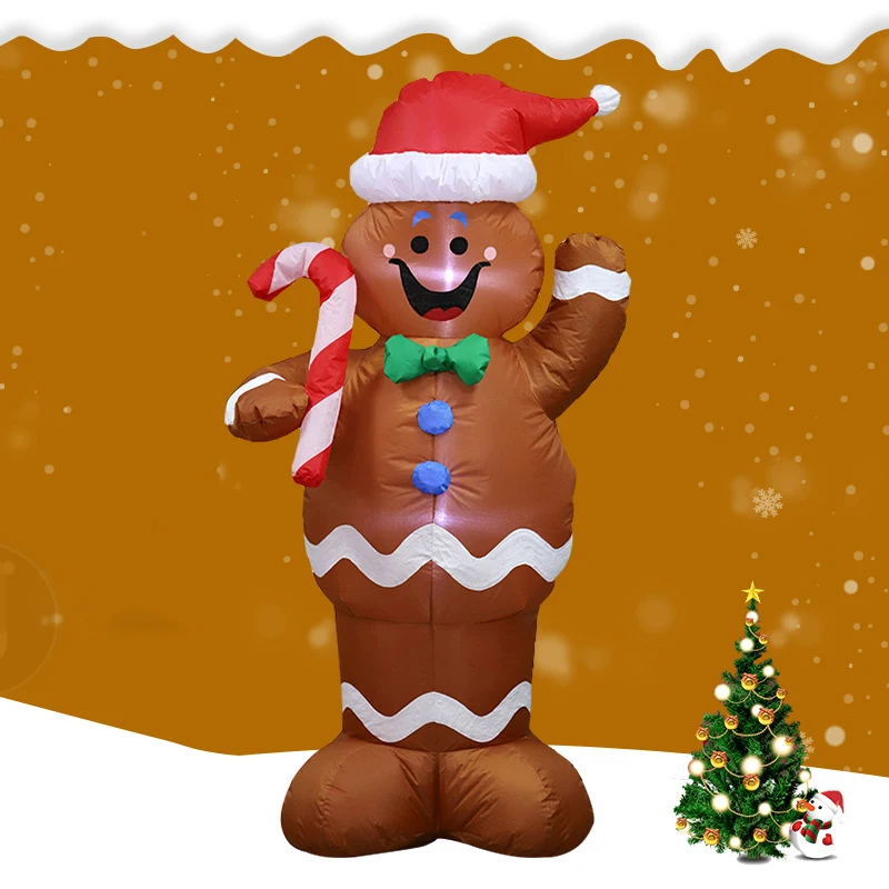 

Inflatable Christmas Santa Claus Gingerbread Snowman LED Decoration Outdoor Home Decoration MDJ998