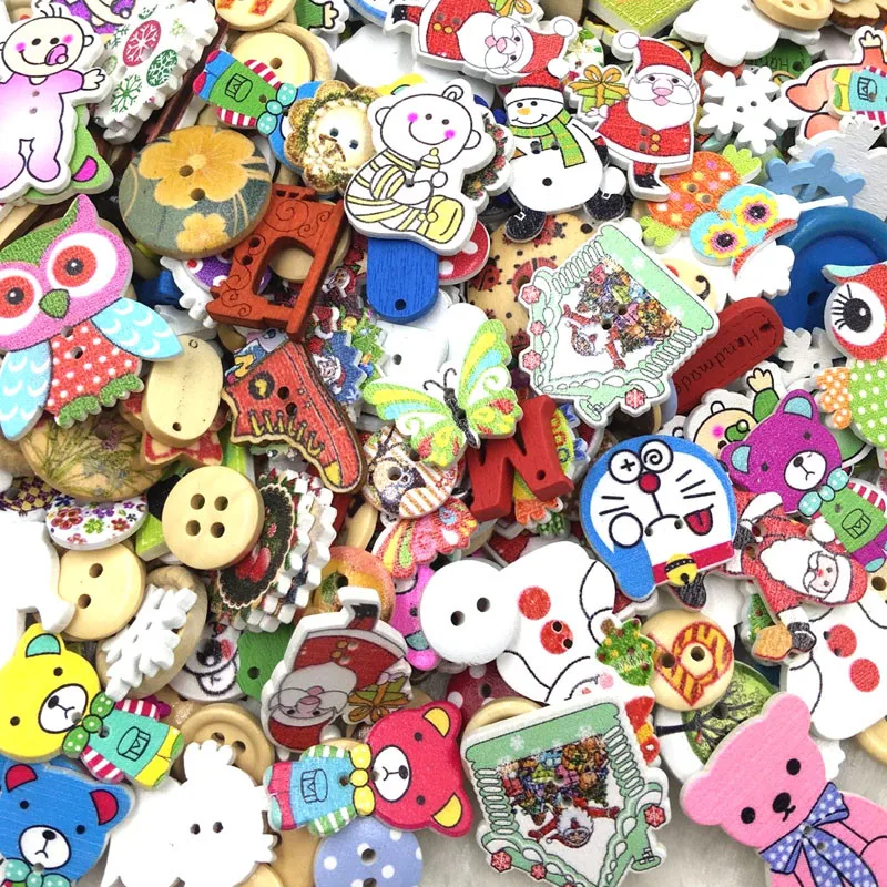 50 шт. детский альбом для скрапбукинга с 2 отверстиями|wooden buttons|buttons sewinganimal wooden |