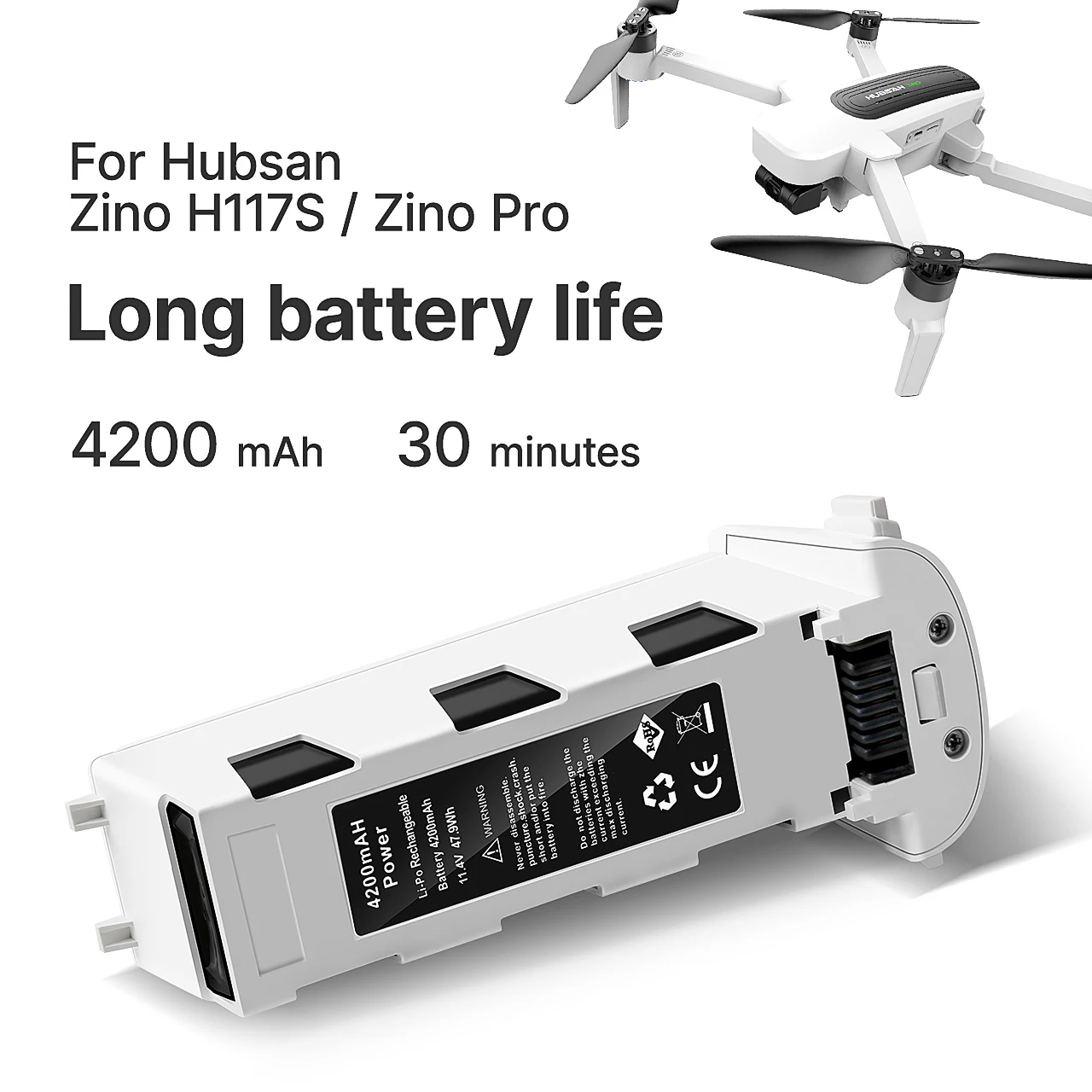 Новый макс Мощность 11 4 V 4200mAh литий-полимерный Батарея для HHubsan Zino H117S GPS дрона с
