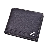 mens wallet short fashion open soft male casual lychee pattern coin purses multi card position money clip thin card holder