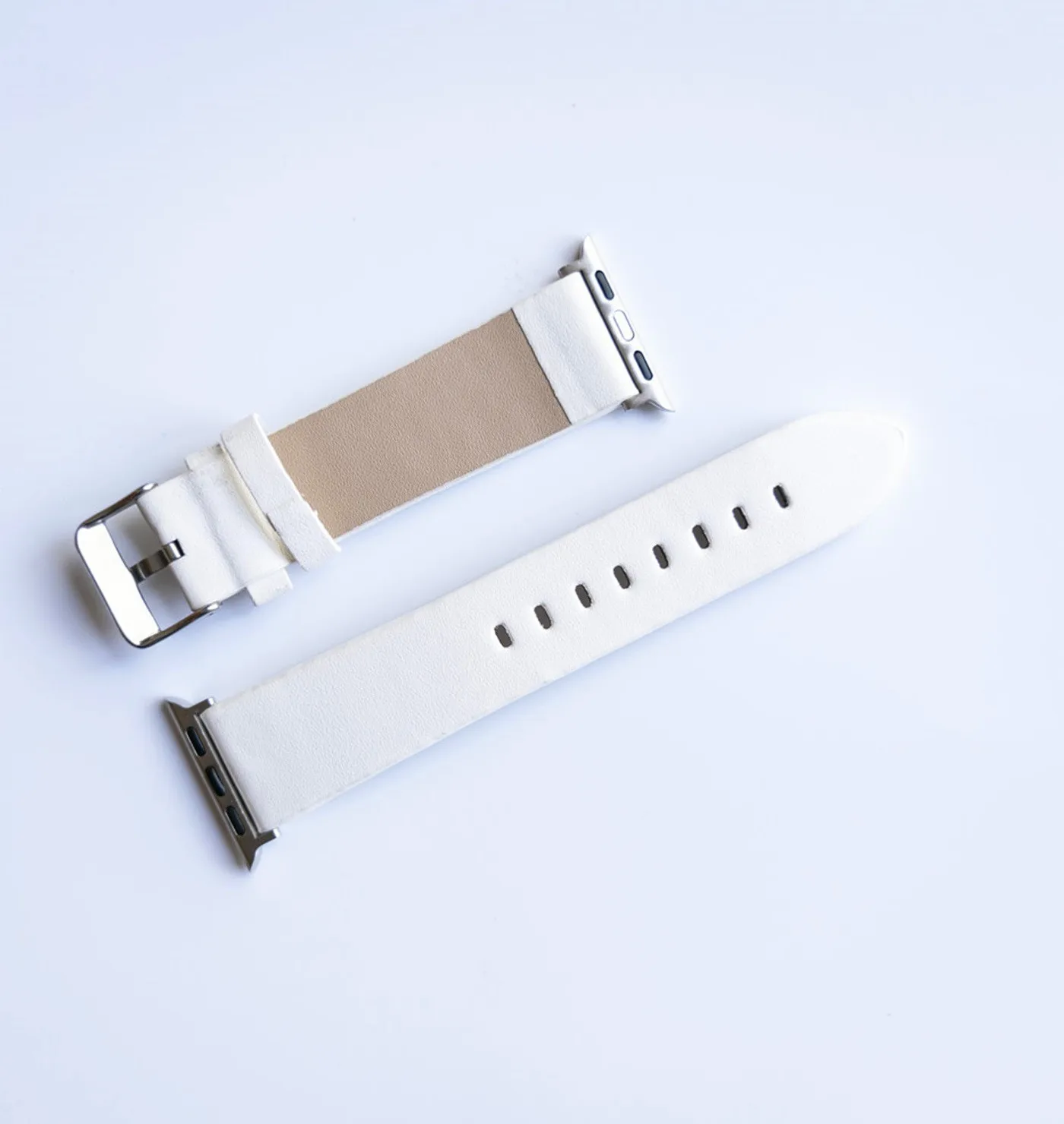 Ремешок для часов из мягкой телячьей кожи белый повседневный ремешок Apple Watch 44 мм