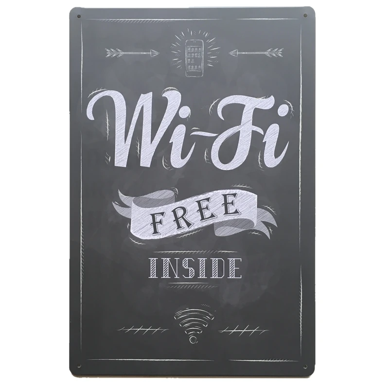 

Wifi Free 2019 Fashion vintage Metal Tin Sign Poster Plaque Bar Pub Club Cafe Home Plate Wall Decor Art