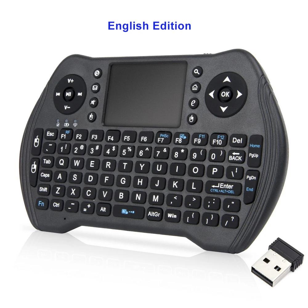 Jelly Comb Mini USB 2,4G Беспроводная клавиатура с тачпадом 3 панели клавиатура Air mouse для Smart tv BOX Android X96 - Цвет: English Edtion
