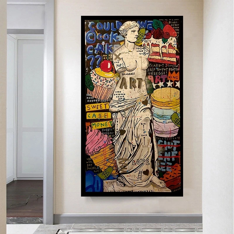 

The Venus De Milo POP Street Abstract Graffiti Art Canvas Painting Wall Art Modern Poster and Prints In Livingroom Decor Home