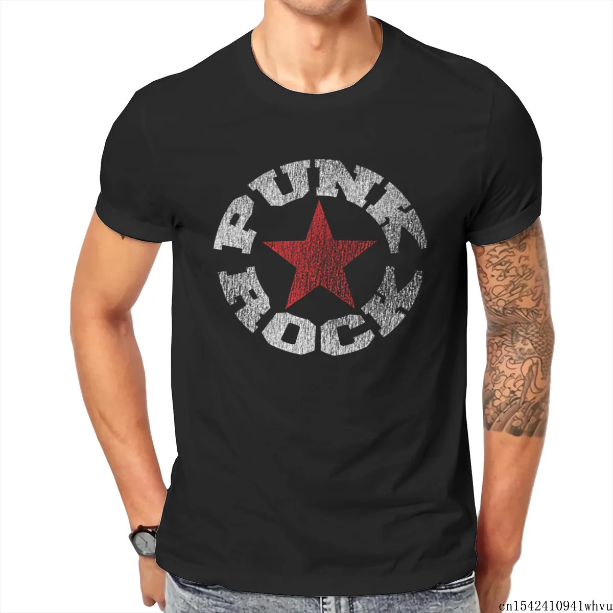

Punk Rock Music Pentagram Funny Short Sleeves Unisex Summer Trend Lycra Soft O-neck Casual Men T-shirt M-5XL